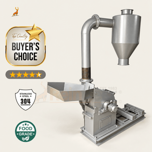 10 HP Masala Grinder - hopper and feed inlet close-up - reindeer machinery