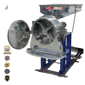 7.5 hp atta chakki - side view - reindeer machinery