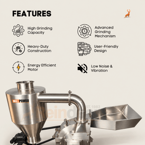 chilli grinding machine - features - reindeer machinery