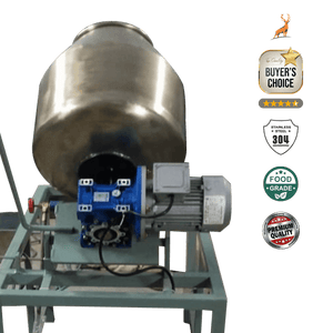 electric roaster machine - motor and gearbox close-up view - reindeer machinery