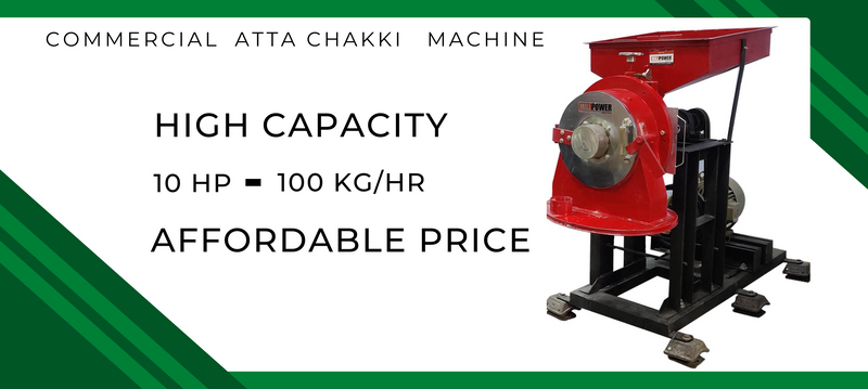 10 HP Commercial Atta Chakki Machine - High Capacity 100 Kg/Hr at Affordable Price