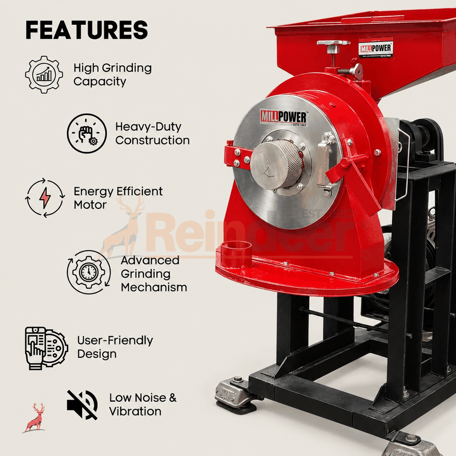 10 hp atta chakki - features - reindeer machinery