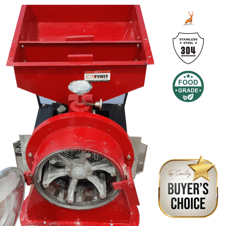 10 hp atta chakki - hopper and feeder - reindeer machinery 