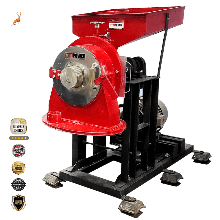 10 hp atta chakki - side view - reindeer machinery