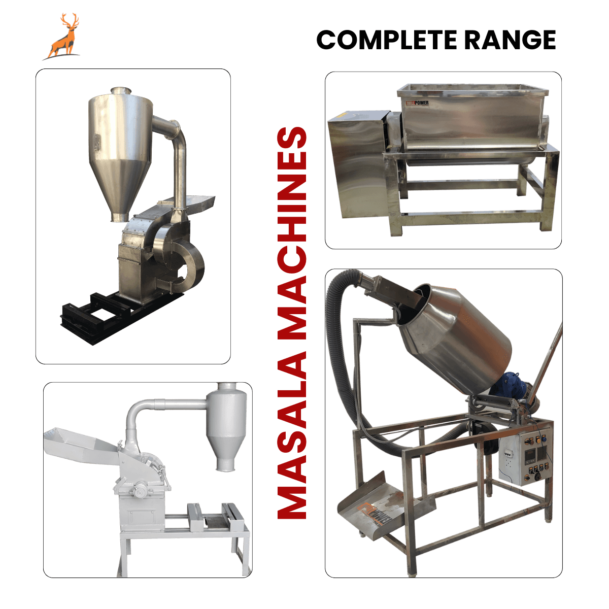 10 HP Masala Grinder Machine -  ss304 plant - reindeer machinery 