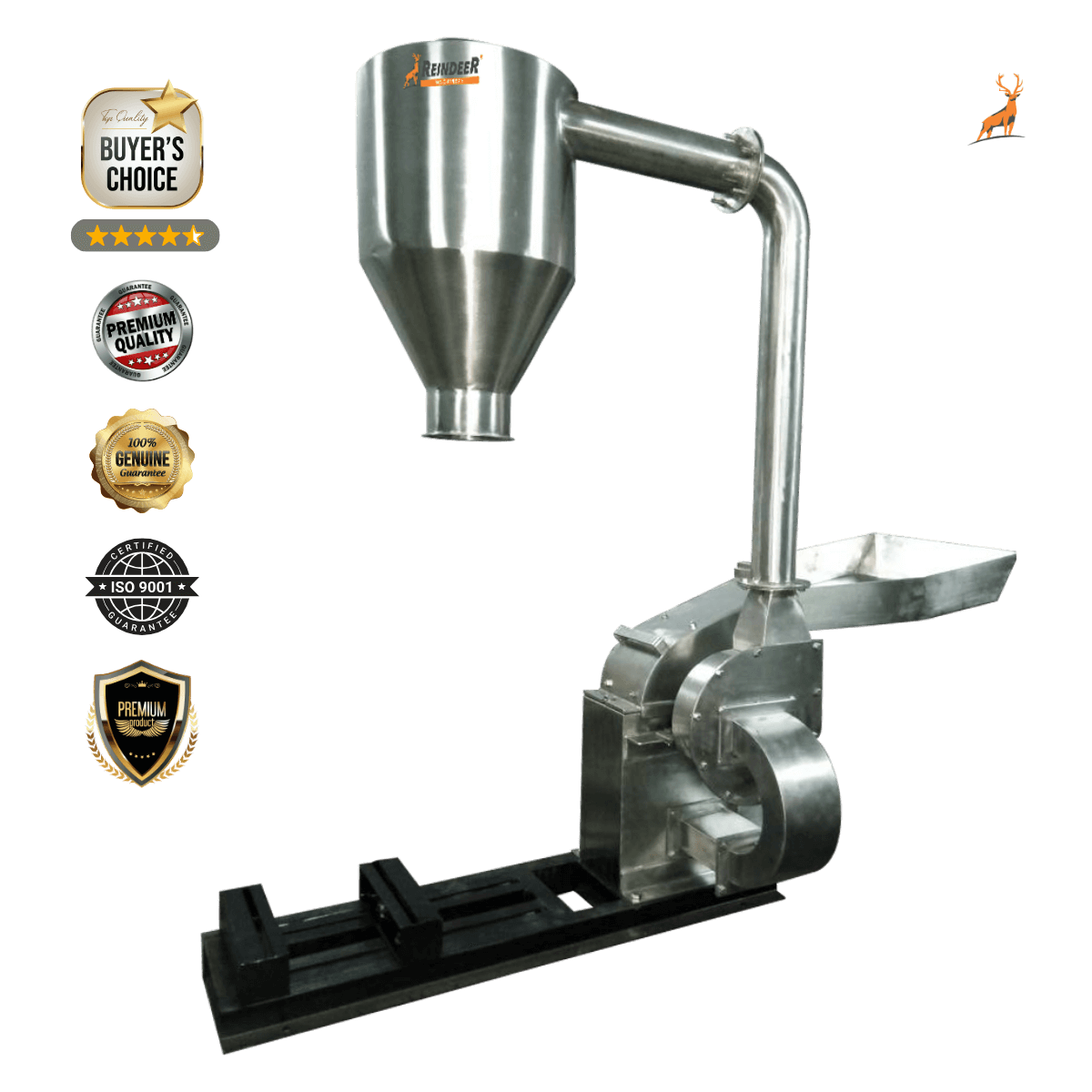 10 hp masala grinder - ss304 food grade - reindeer machinery