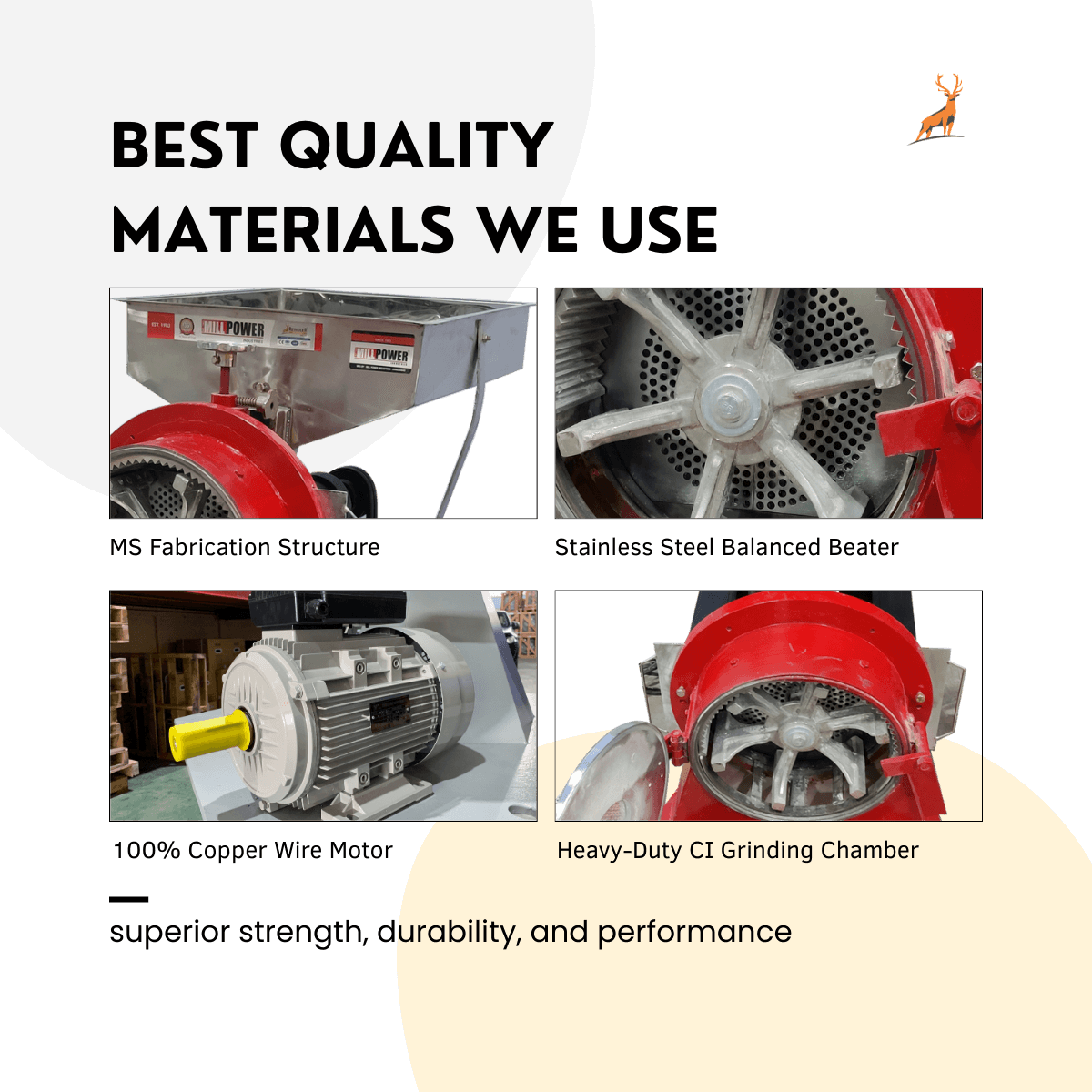 100 kg per hour atta chakki - chamber motor and feeder - reindeer machinery