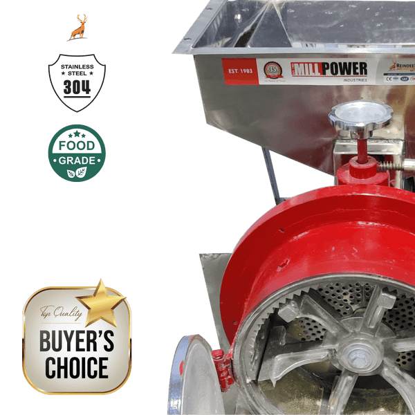 100 kg per hour atta chakki price - ss hopper close-up - reindeer machinery