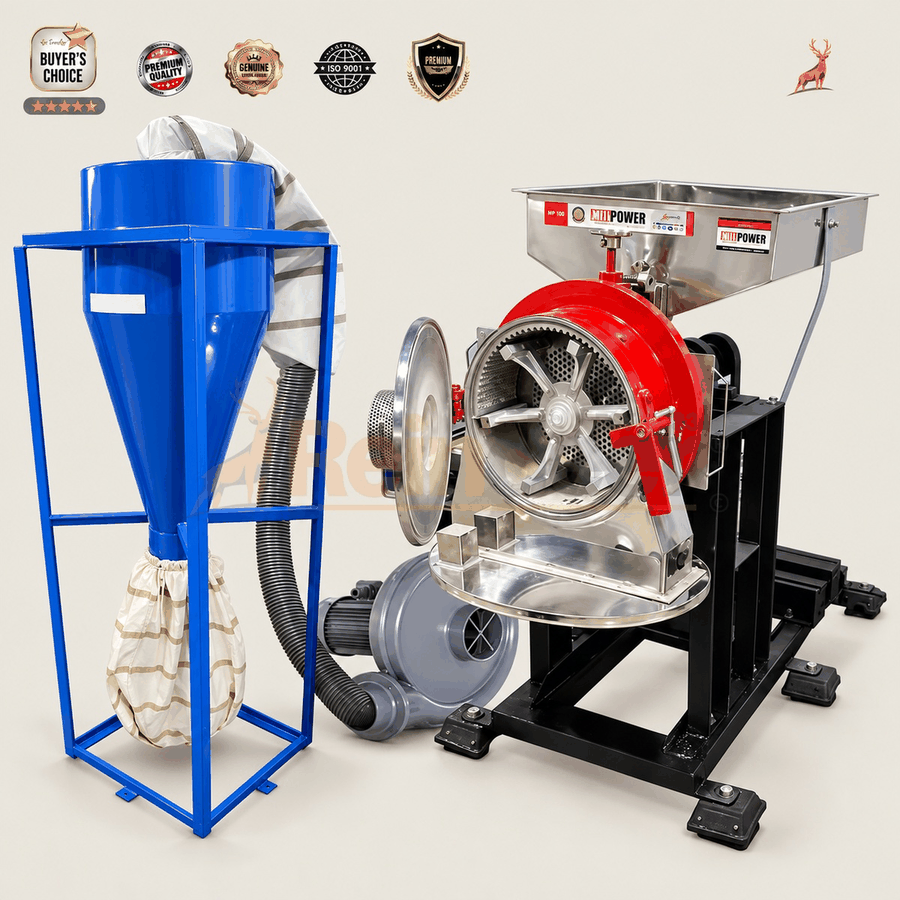 15 hp atta chakki - machine with blower cyclone - reindeer machinery
