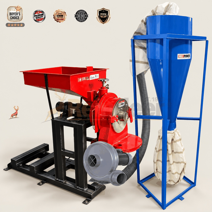 15 hp atta chakki - side view -  reindeer machinery