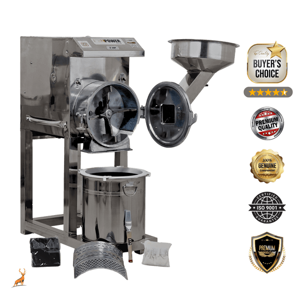 2 hp atta chakki – front view – Reindeer Machinery