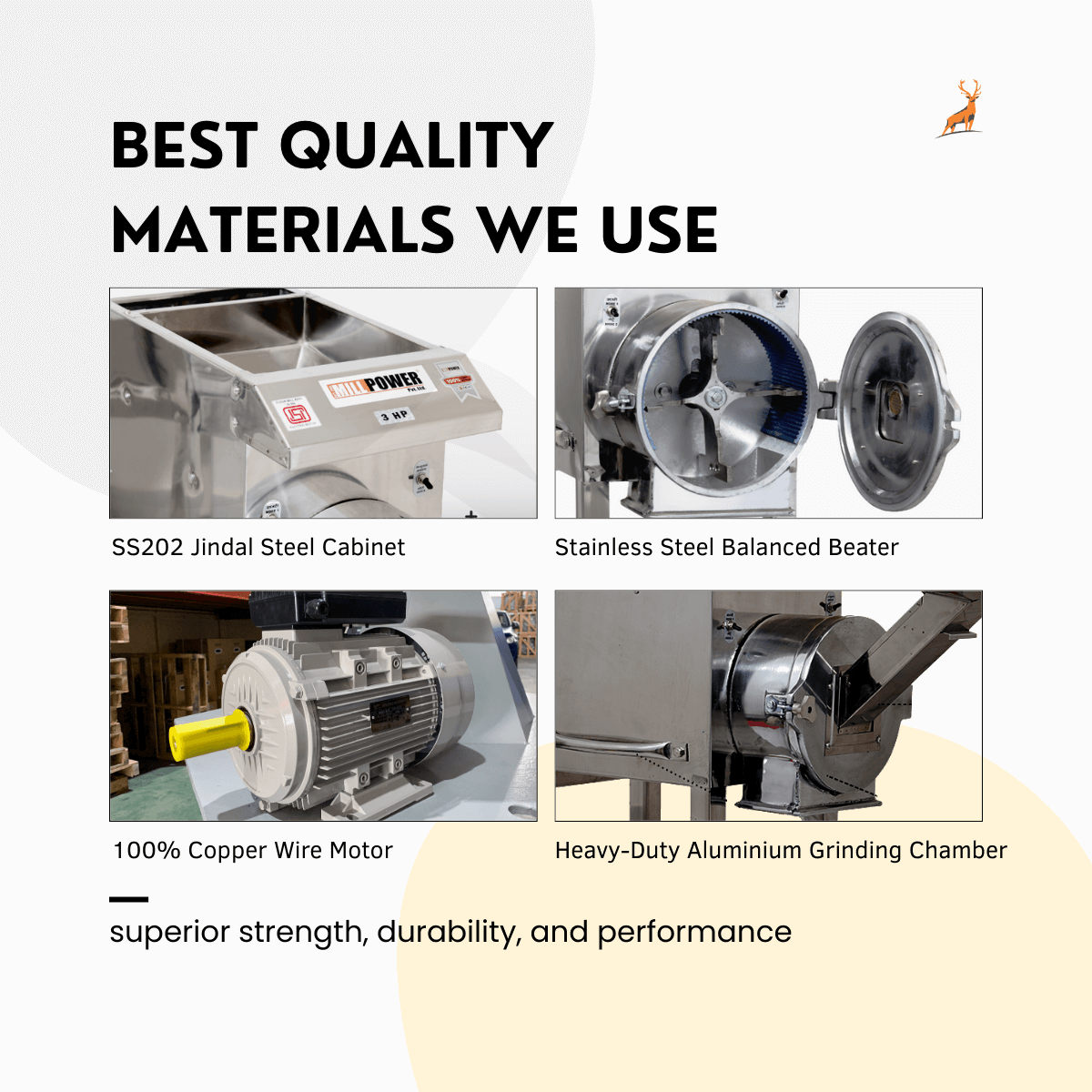 2 hp atta chakki – tech details– Reindeer Machinery