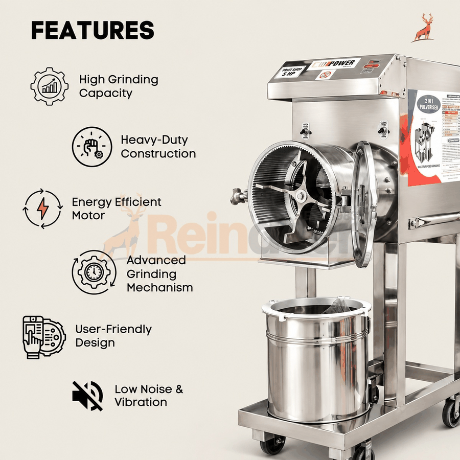 3 hp atta chakki - features - Reindeer Machinery