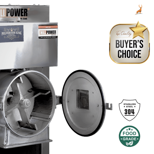 5 hp atta chakki - chamber close-up view - reindeer machinery