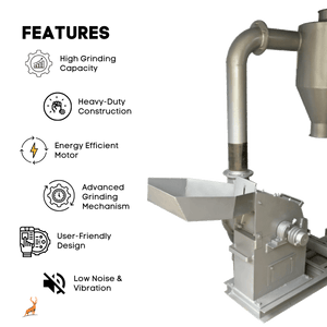 7.5 hp masala grinder - hopper view - reindeer machinery