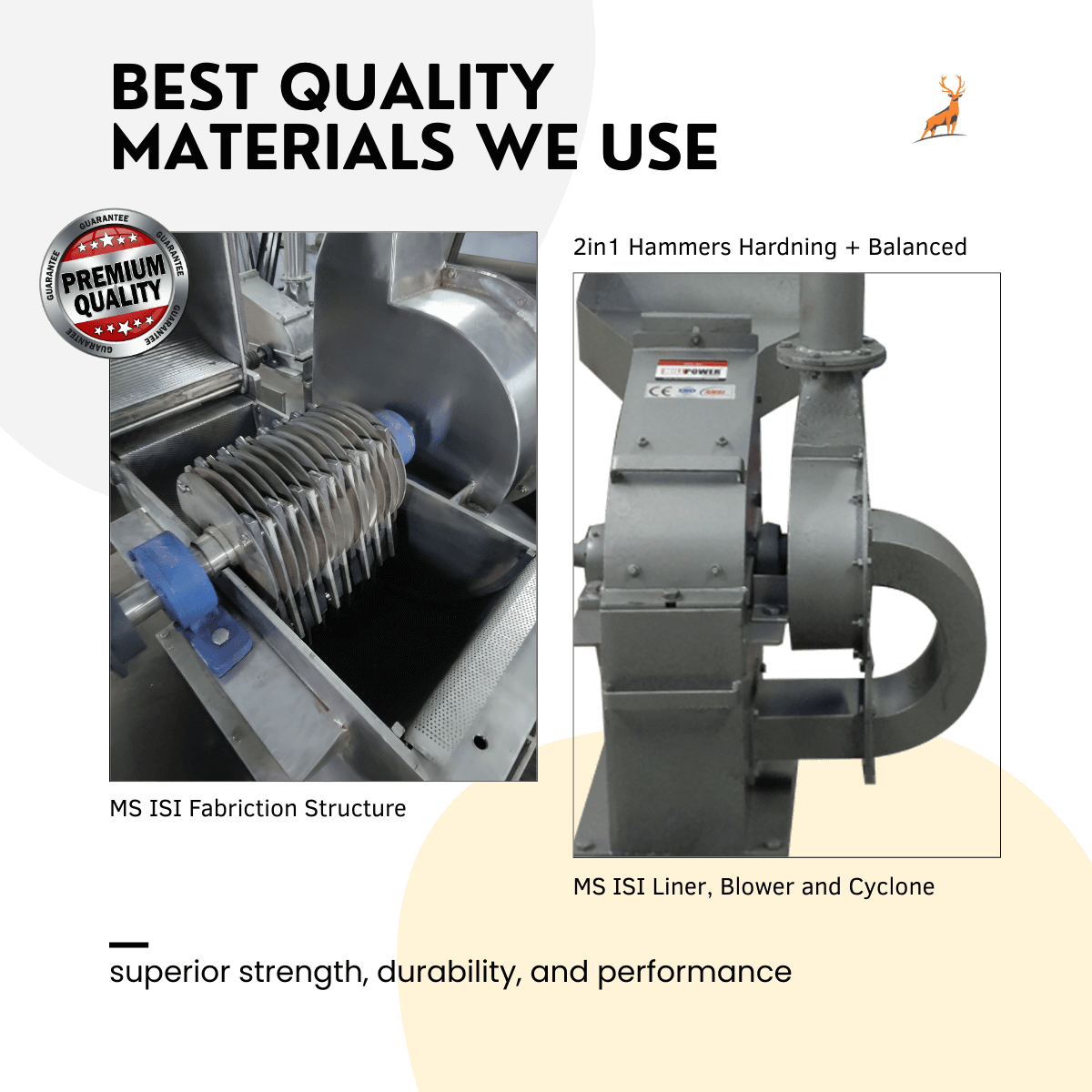 7.5 hp masala grinder - chamber close-up view - reindeer machinery