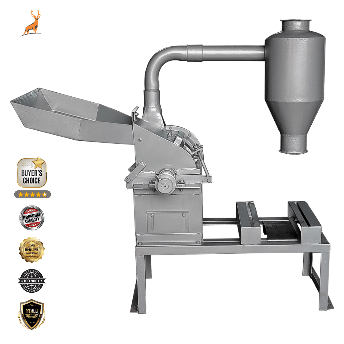 3 hp chilli grinding machine - main machine view - reindeer machinery