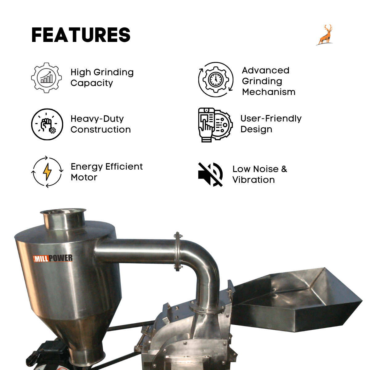 chilli grinding machine - features - reindeer machinery