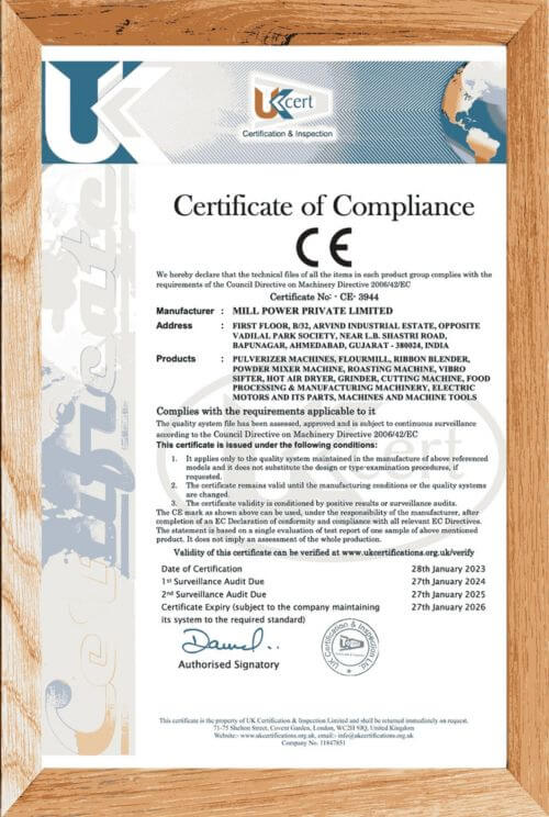 CE Certificate of compliance - reindeer machinery