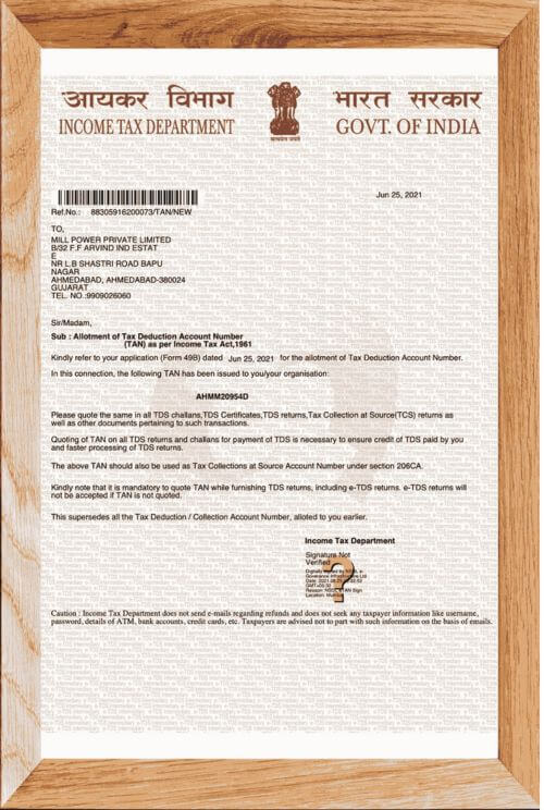 Income Tax Certificate - reindeer machinery