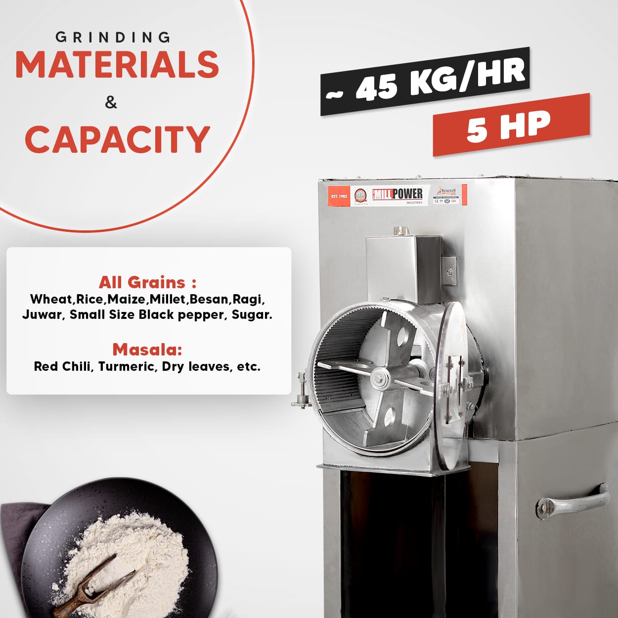 5HP SS Heavy Pulverizer Machine