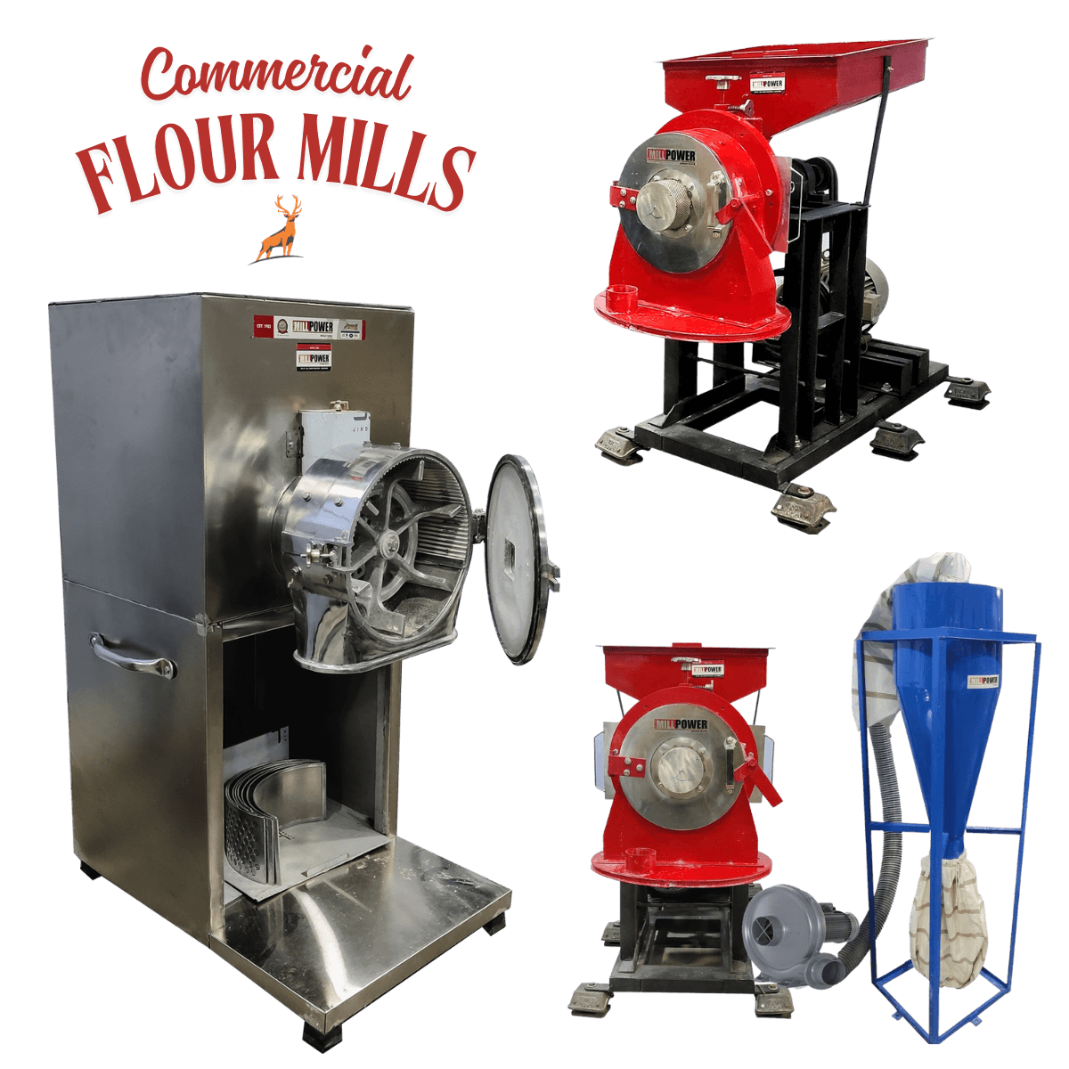 commercial atta chakki - full range - reindeer machinery