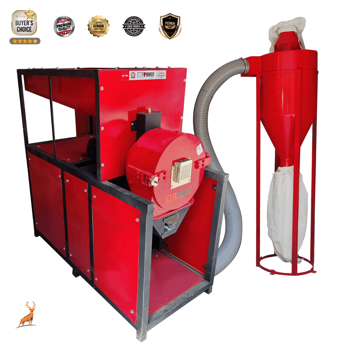 commercial atta chakki - machine with blower-cyclone - reindeer machinery