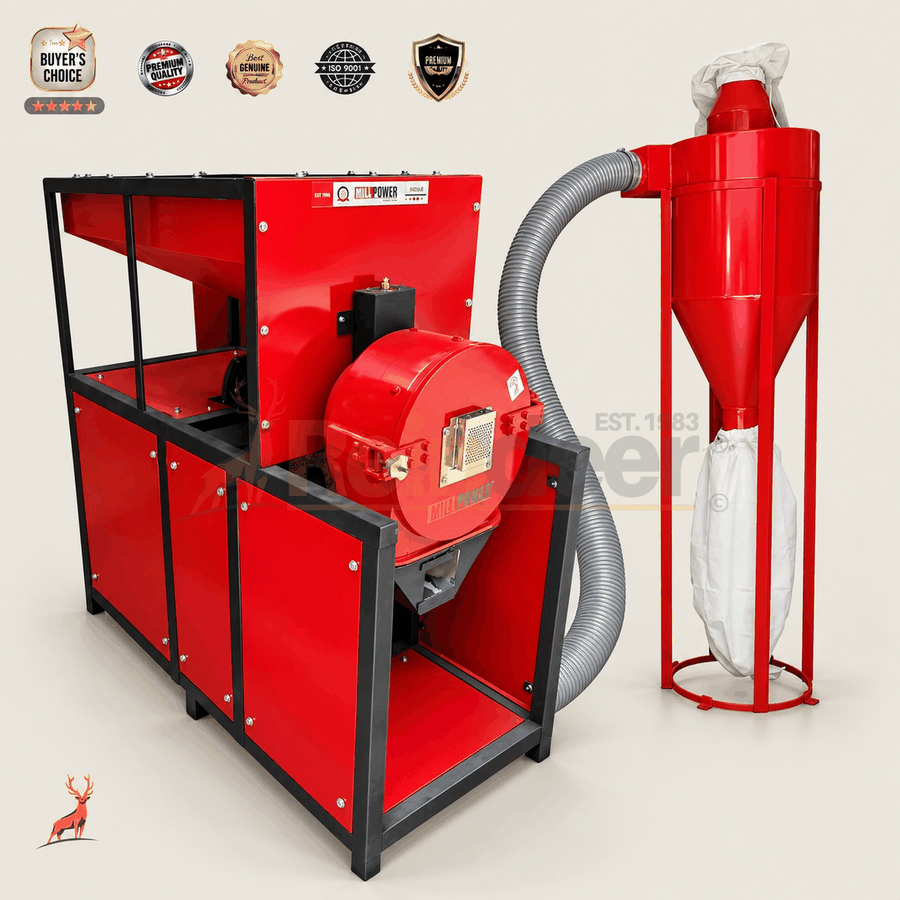 commercial atta chakki - machine with blower-cyclone - reindeer machinery