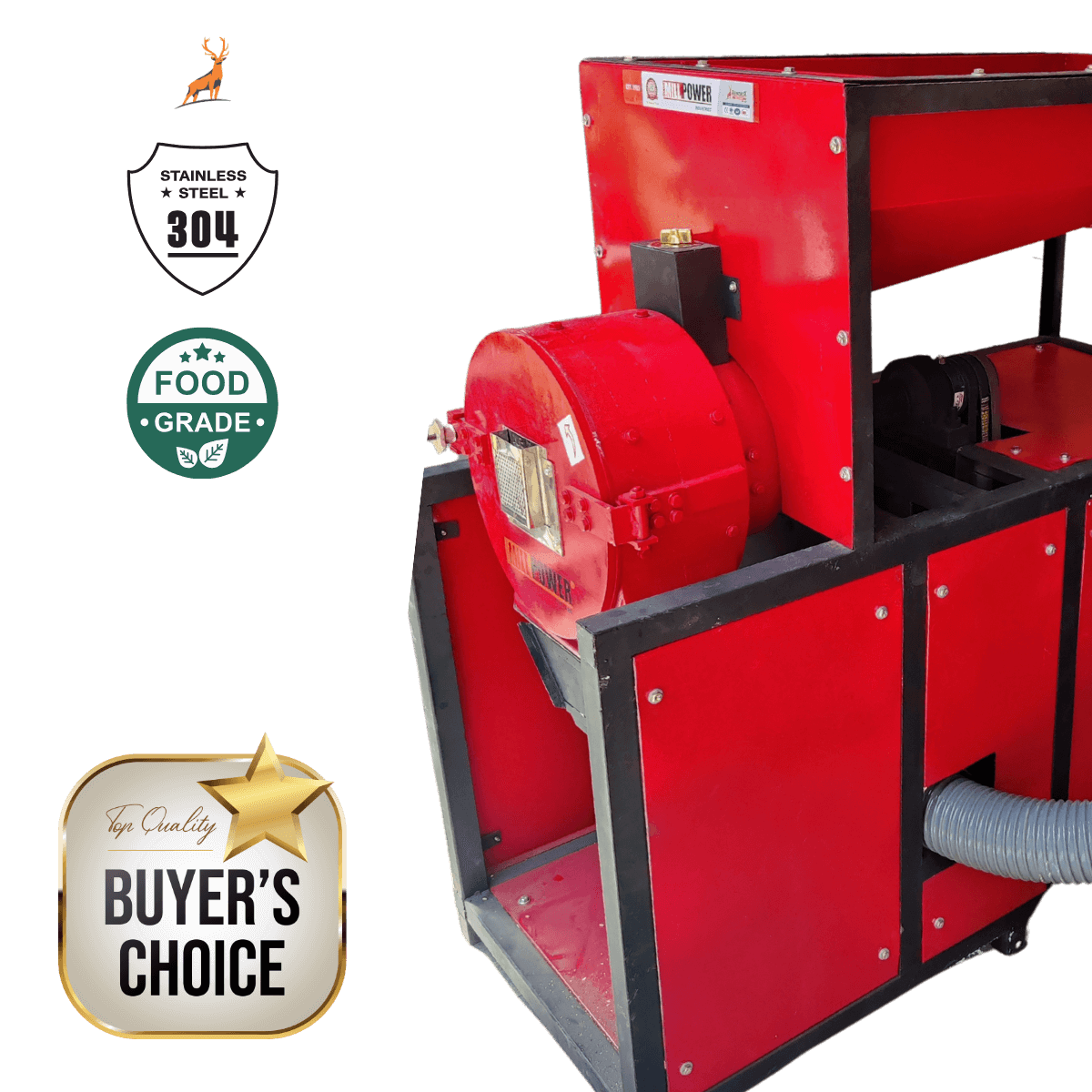 commercial atta chakki - side view - reindeer machinery