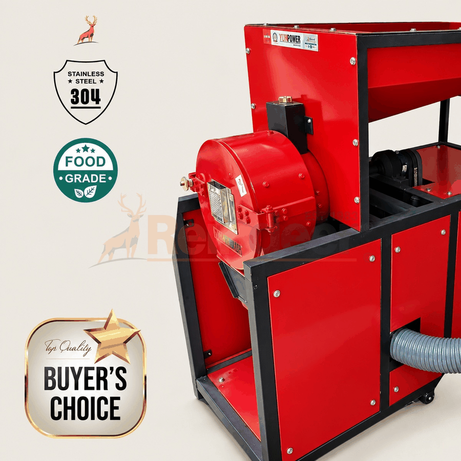 commercial atta chakki - side view - reindeer machinery