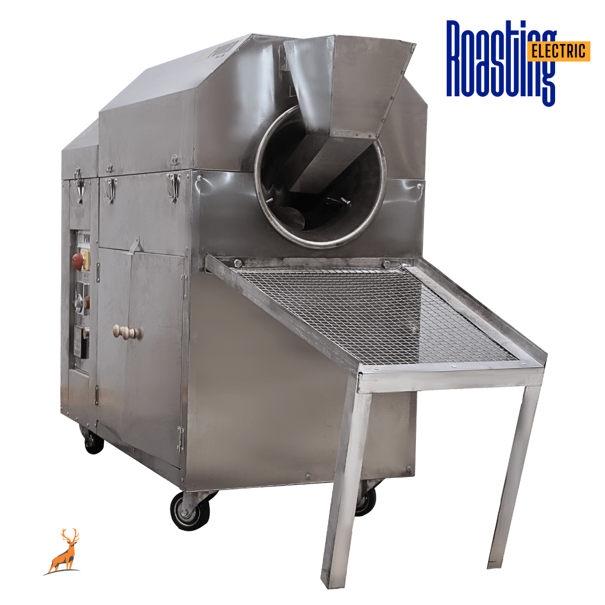 drum roaster machine - machine front view - reindeer machinery