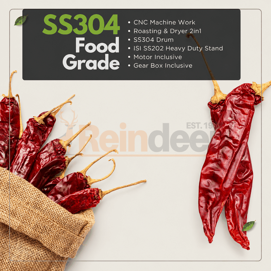 electric roaster machine - ss304 food grade - reindeer machinery