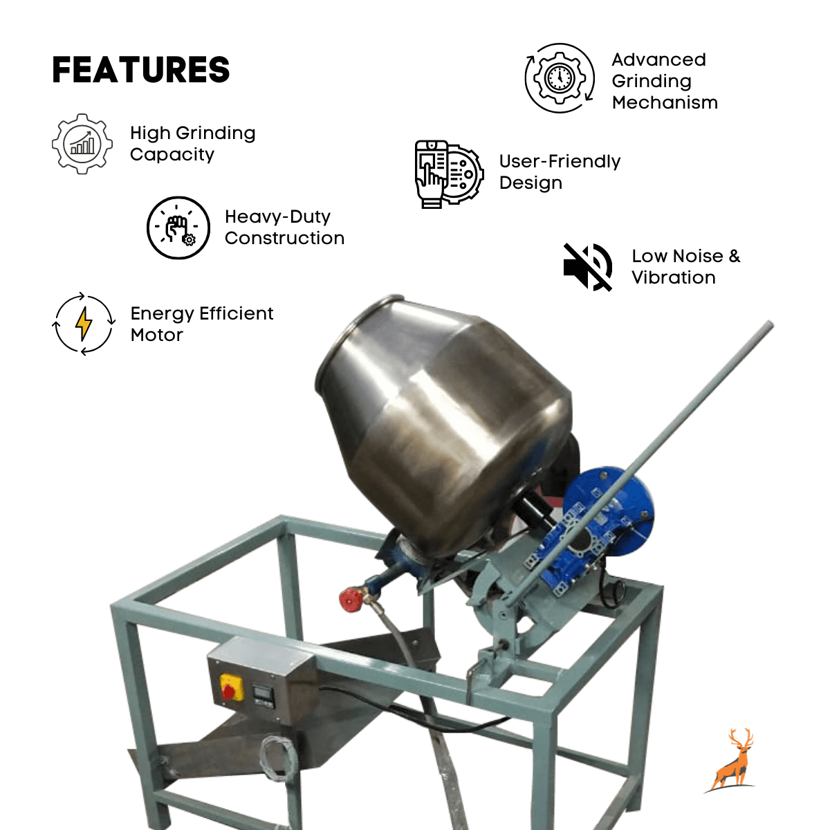 electric roaster machine - features - reindeer machinery