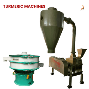 haldi pisne ki machine - machine with vibro sifter - reindeer machinery