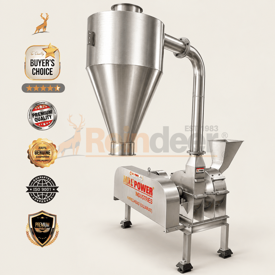 haldi pisne ki machine - side view - reindeer machinery