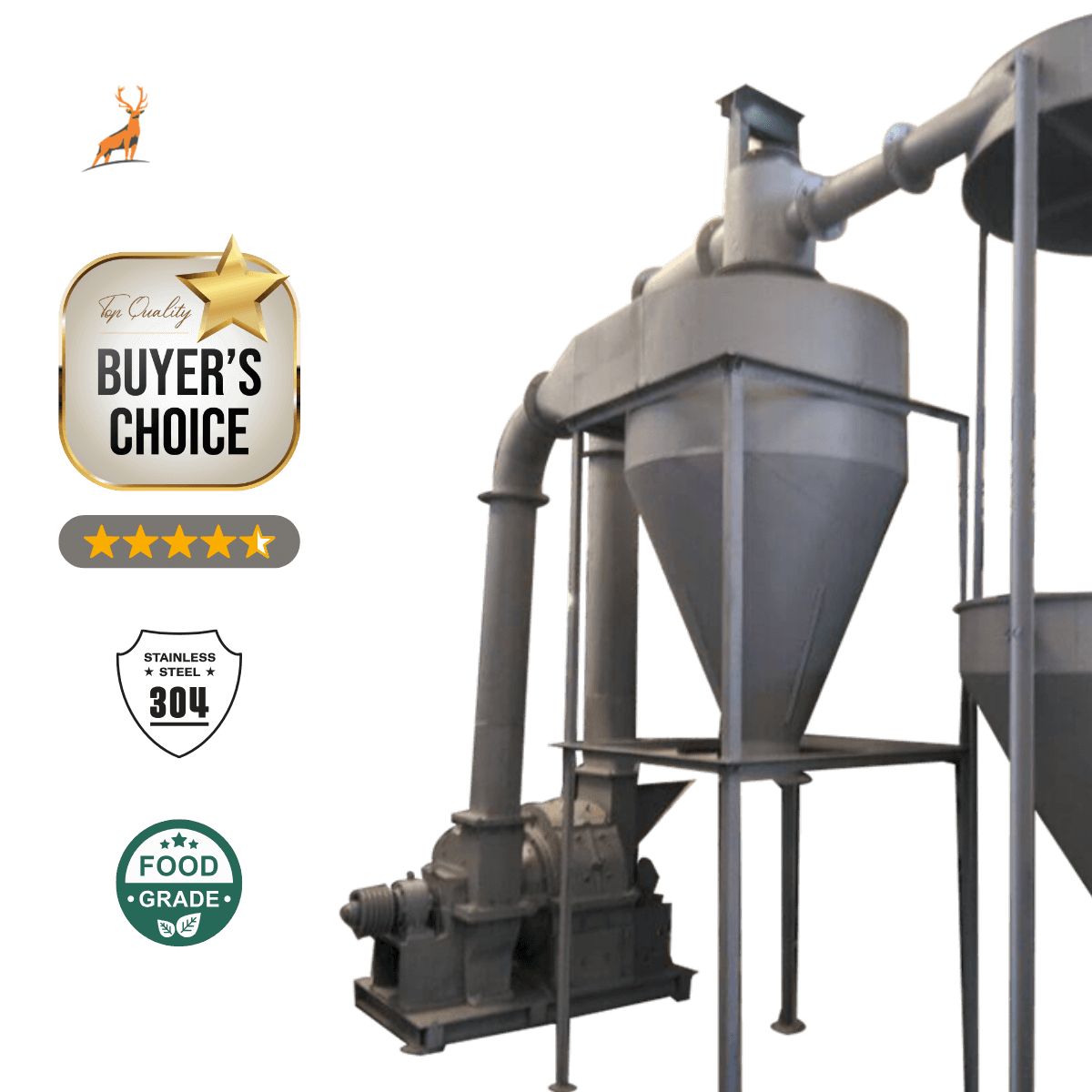 haldi pisne ki machine - cyclone close-up - reindeer machinery