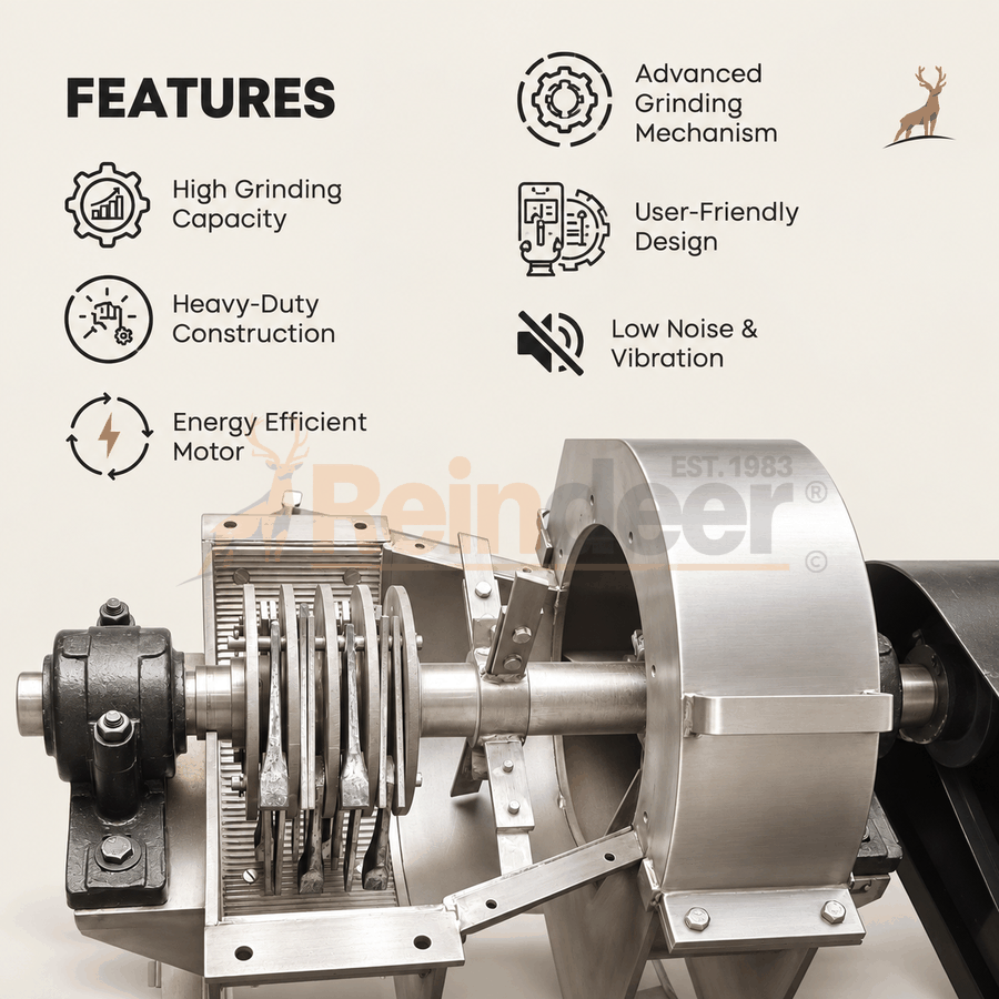 haldi pisne ki machine - features - reindeer machinery