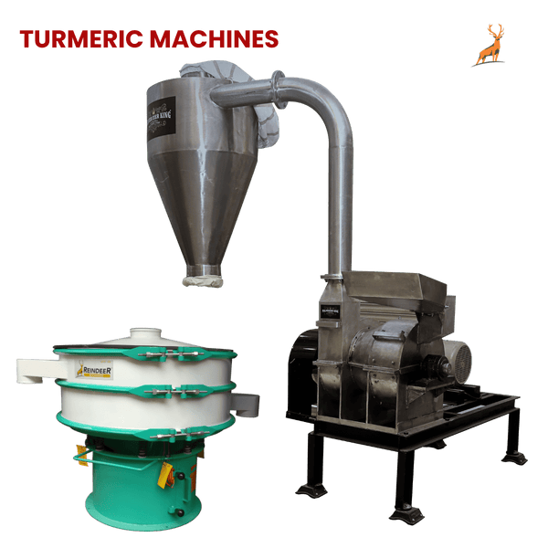 haldi pisne ki machine - ss304 machine with vaibro shifter - reindeer machinery