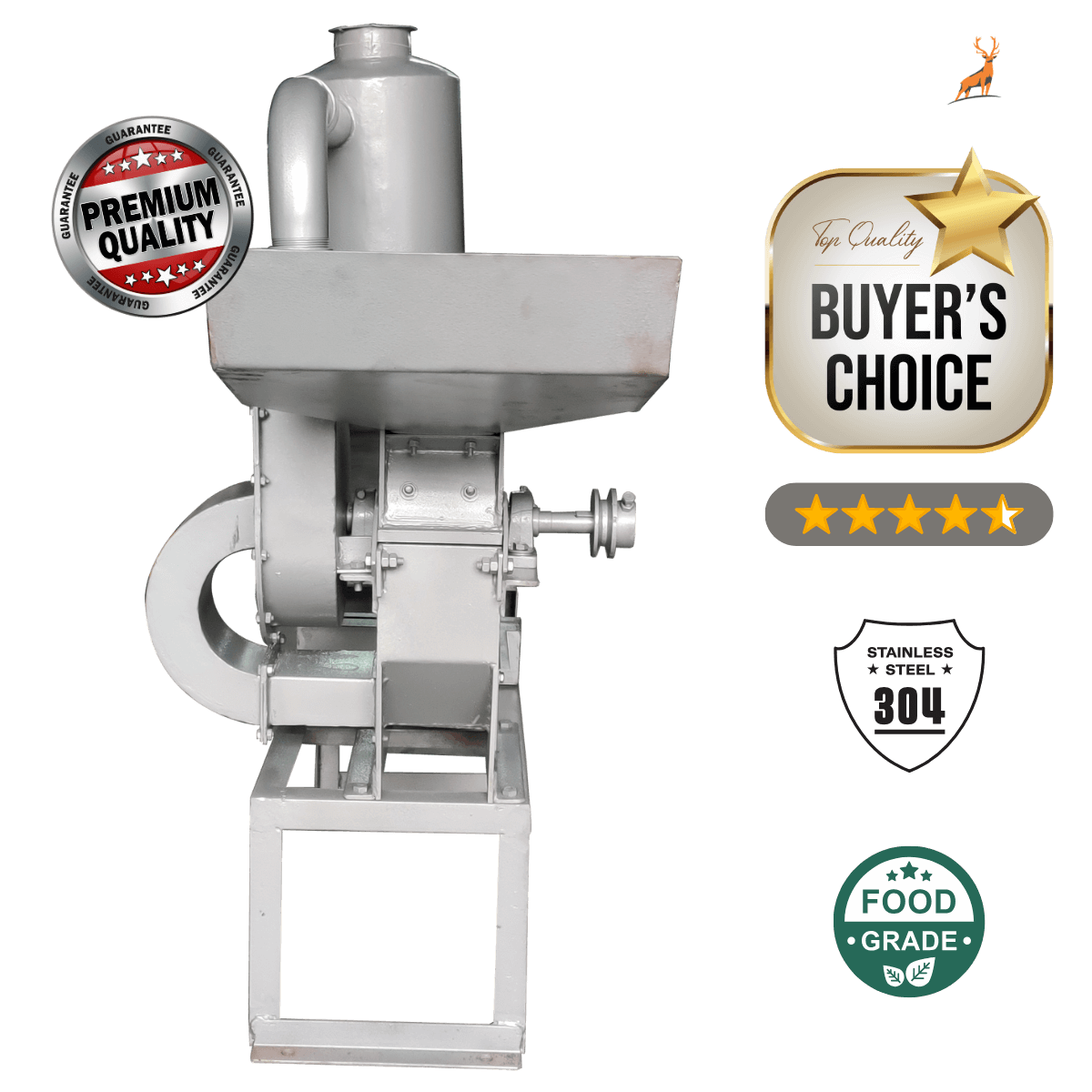 masala grinder machine - hopper view - reindeer machinery