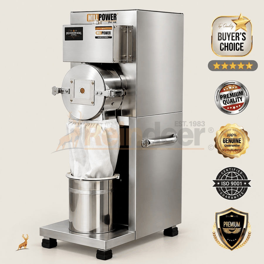 mini flour mill for small business - side view - reindeer machinery