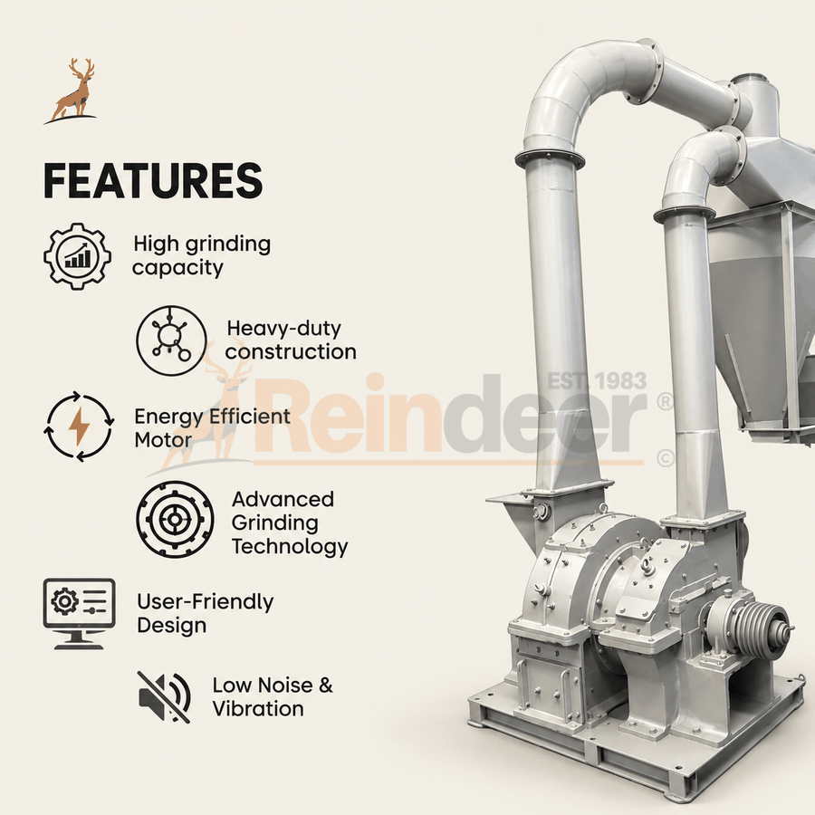 turmeric grinding machine - features - reindeer machinery