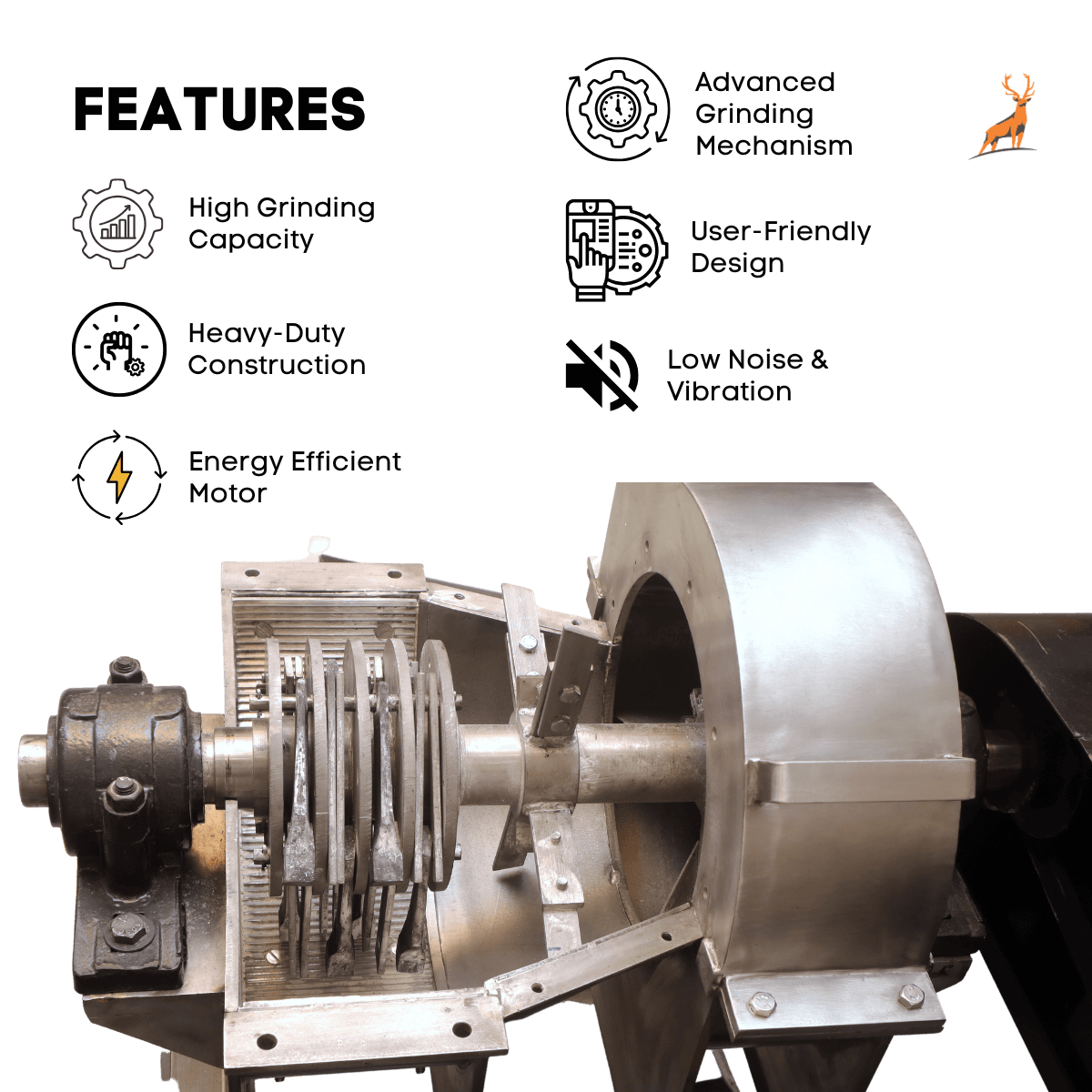 turmeric grinding machine - features - reindeer machinery