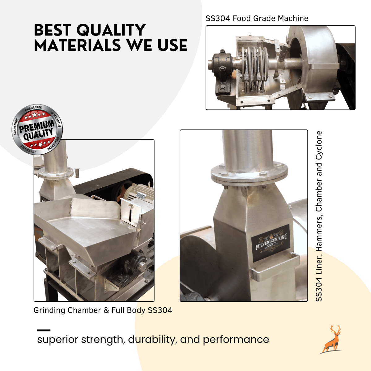 turmeric powder machine - ss304 chamber close-up view - reindeer machinery