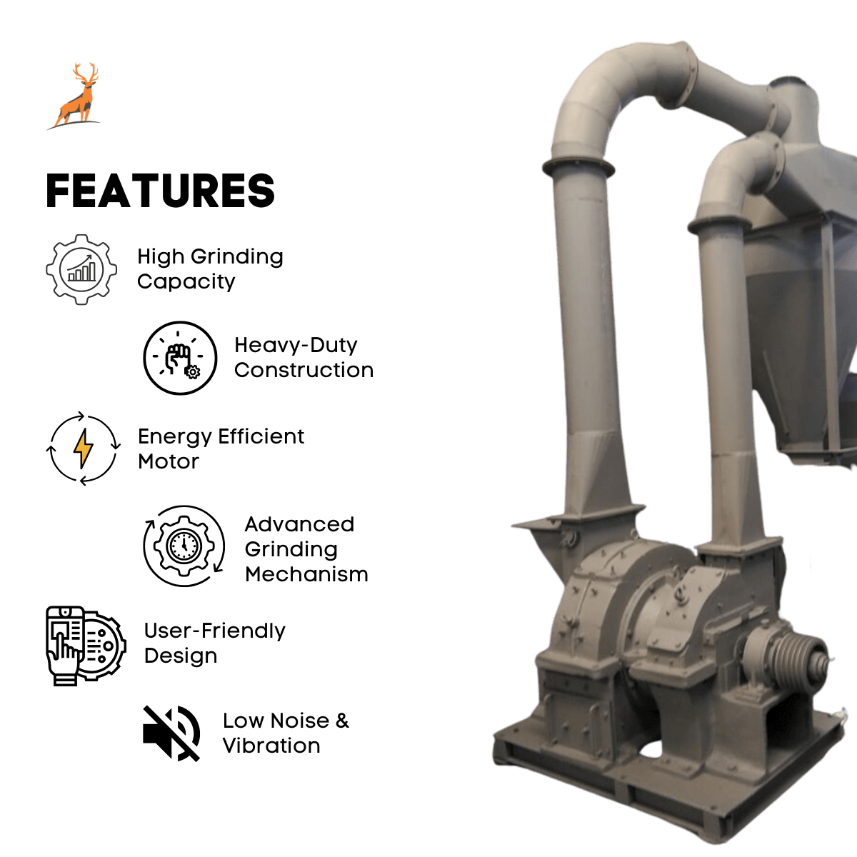 turmeric powder machine - features - reindeer machinery