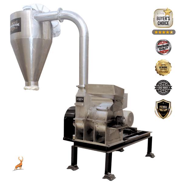 turmeric powder machine - ss304 machine side view - reindeer machinery
